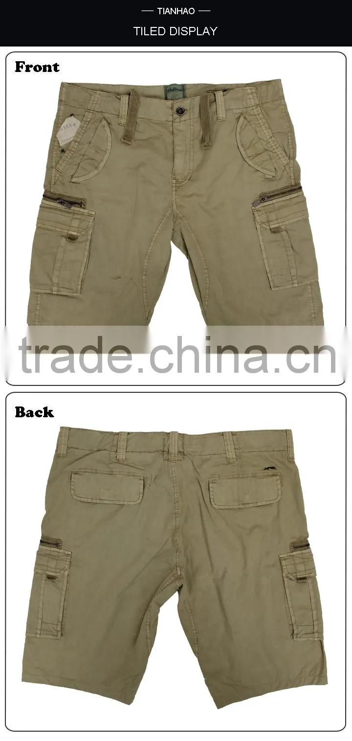 Custom Cargo Elastic Waist Shorts for Men with Multiple Pockets