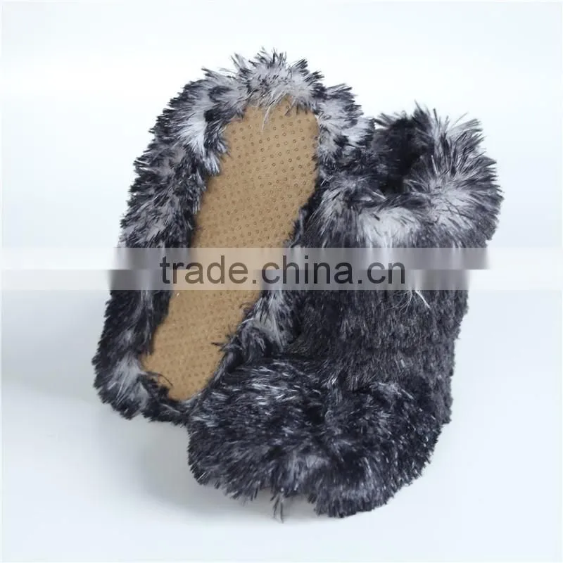 Ladies long pink PV plush boots