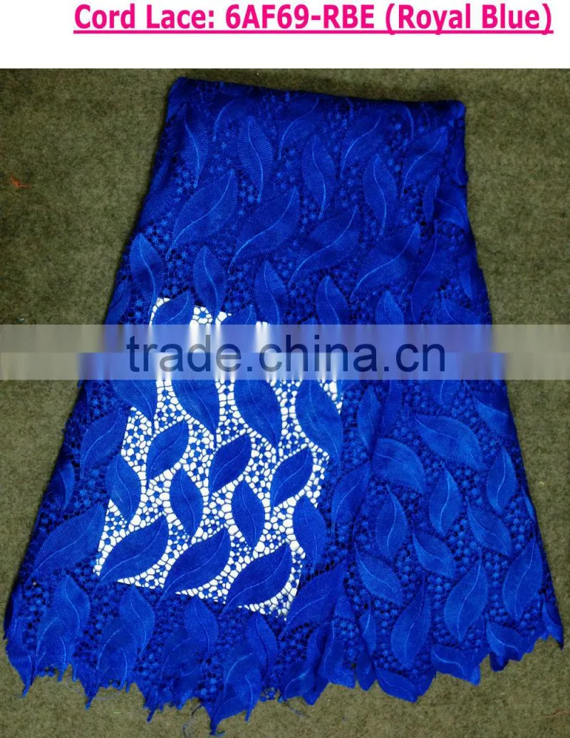 African embroidery design net lace guirpure lace fabric Purple color dress for party