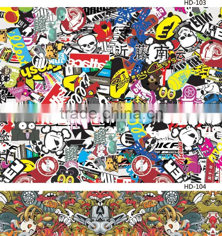 HD-102 CARLIKE Air Bubble Free Colorful Bomb Sticker For Car