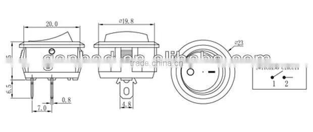 Red button on off rocker switch