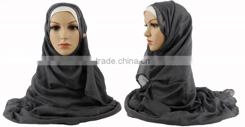 Fashion glittery muslim scarf hijab Muslim scarf