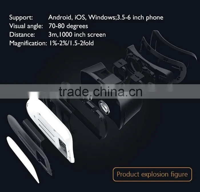 2016 Best Selling 3D Video Glasses Portable VR BOX