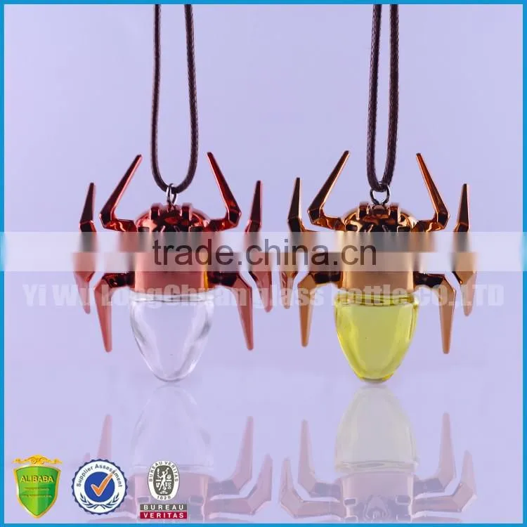 3ml spider car hanging perfume bottles, empty refillable car hanging bottle wholesale