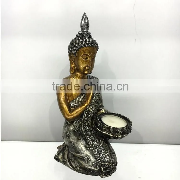 Different size decorative resin antique buddha tealight holder