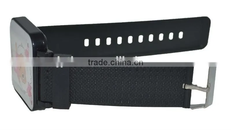 square led silicone watch print picture water resistant led digital watch in china factory