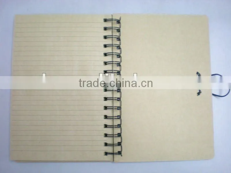 New design spiral bamboo jotter with elastic closure