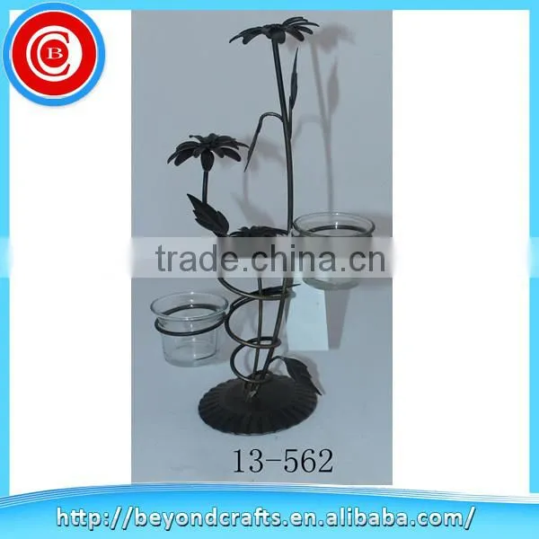 High quality plant modeling iron floor standing candle holders