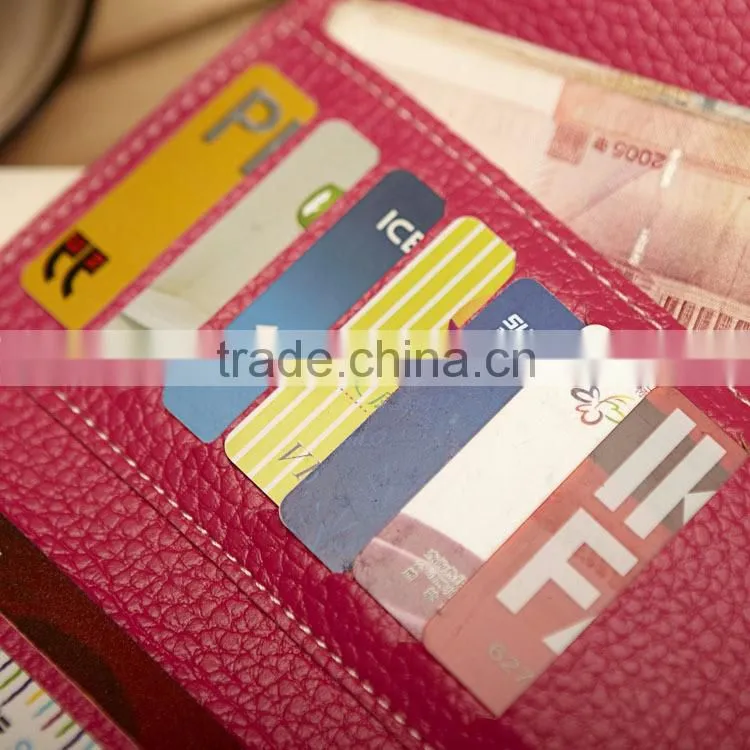 Beautiful style elegance ladies red clutch bifold purse in China