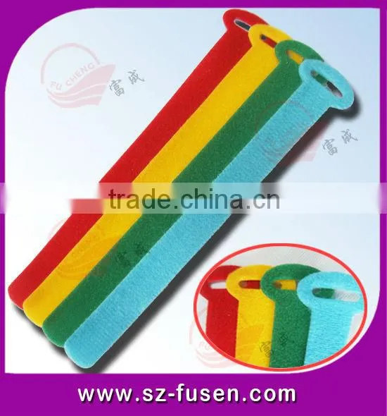 Custom Fastener magic tape Cable Ties With White