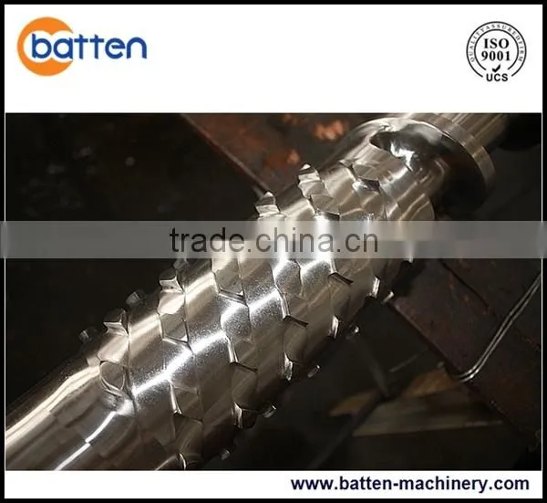 bimetallic recycling single extruder screw and barrel for PE film plastic machine