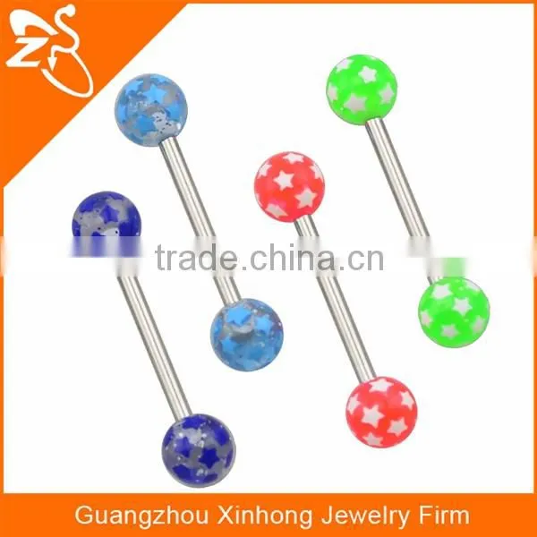 Wholesale Rainbow color tongue barbell rings hot sell body jewelry