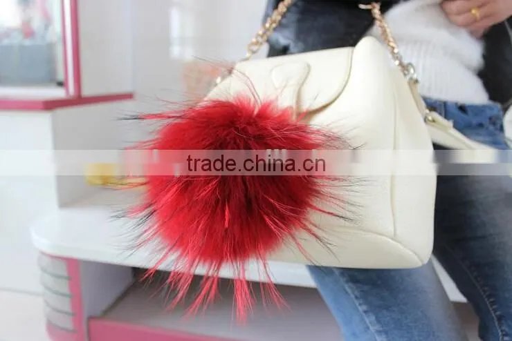 Fluffy Raccoon Fur Pom Poms / Hat Accessories / Fur Pompons