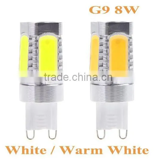 Energy-saving 700Lm 220V G9 Socket 8W 5 SMD COB LED Light Bulb Lamp White Light and Warm White Light