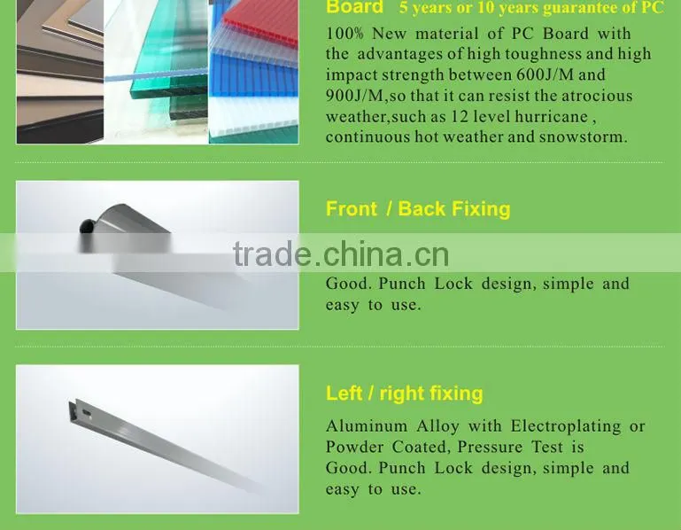 hot sale Euro-design diy outdoor polycarbonate used aluminum awnings for sale