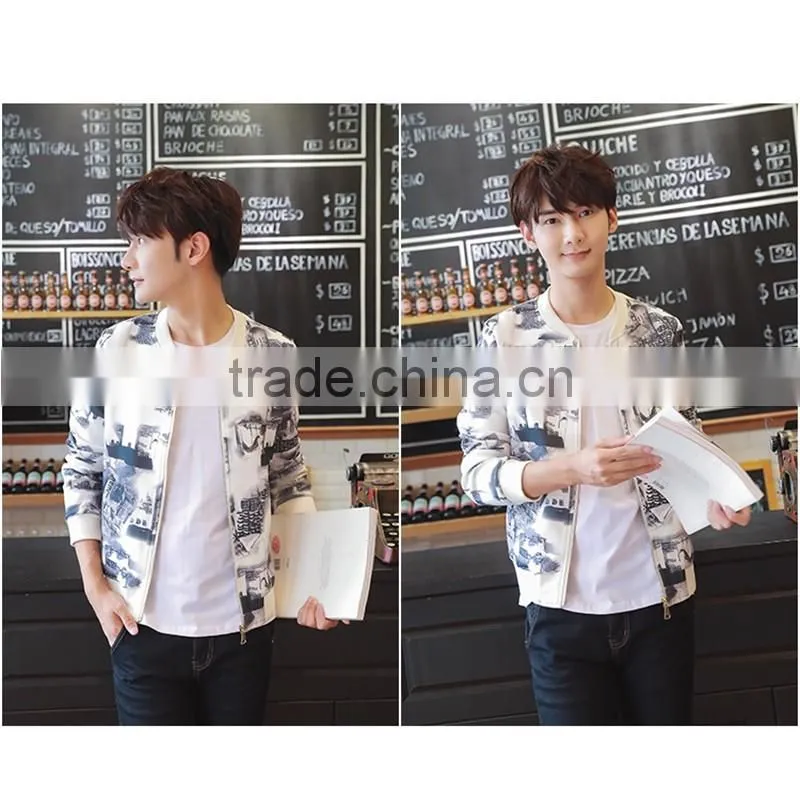 OEM Brand Young Men and Women Jackets Couples Outfits Clothing Print Zipper Cardigan Coat Baseball Outfitting