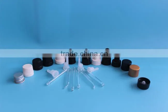 18mm black aluminium cap for glass essential oil bottle