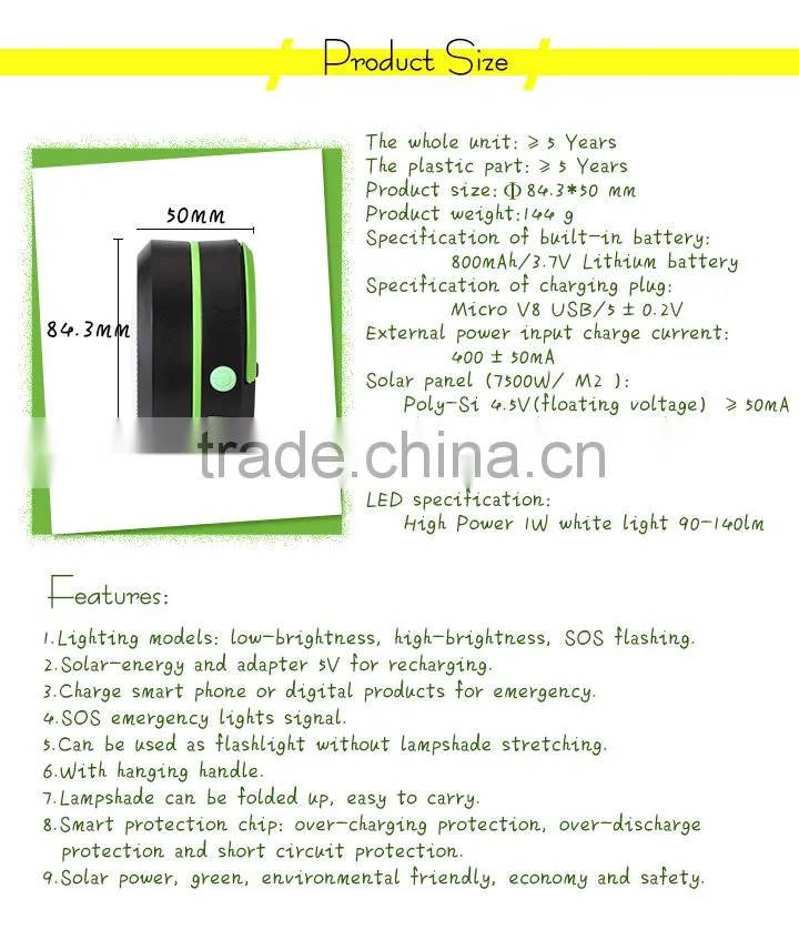 Hot Mini Telescopic Multifunction Protable Lantern with Hanging Camping Latern and Home Camping Lantern
