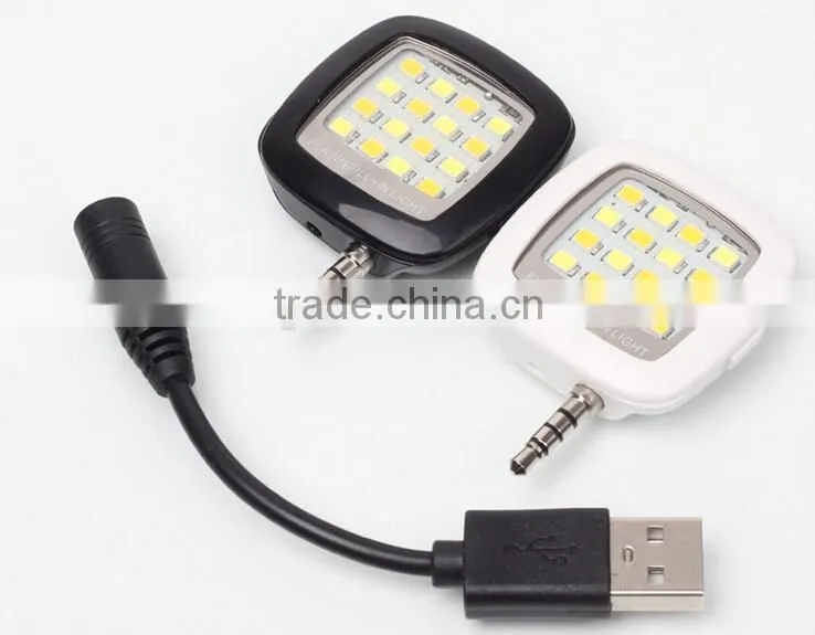External 16 LED Fill In Light Portable Mobile Selfie Flashing Light For Smartphone Camera