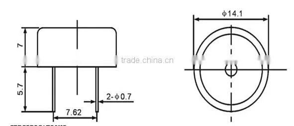 FBPB1407 HOT SELL External PIEZO BUZZER WITH WIRE (FBELE)