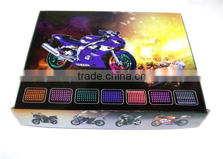 6pcs rgb motorcycle led strip light kit neon glow strip with Remote Controller