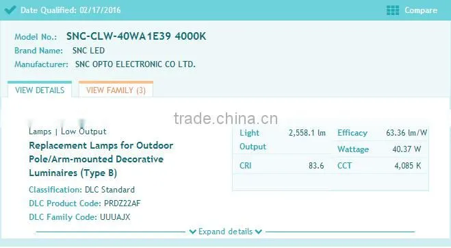4000K/4500K/5000K/5700K CCT and UL CUL DLC approved 40W led corn lamp 5 years warranty