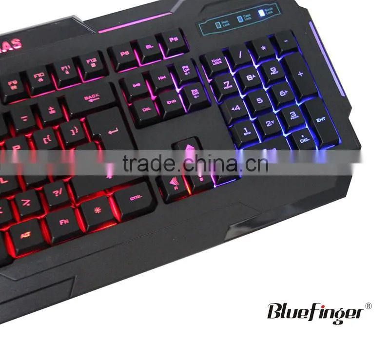 Factory cheaper USB wired Seven color backlit gaming keyboard