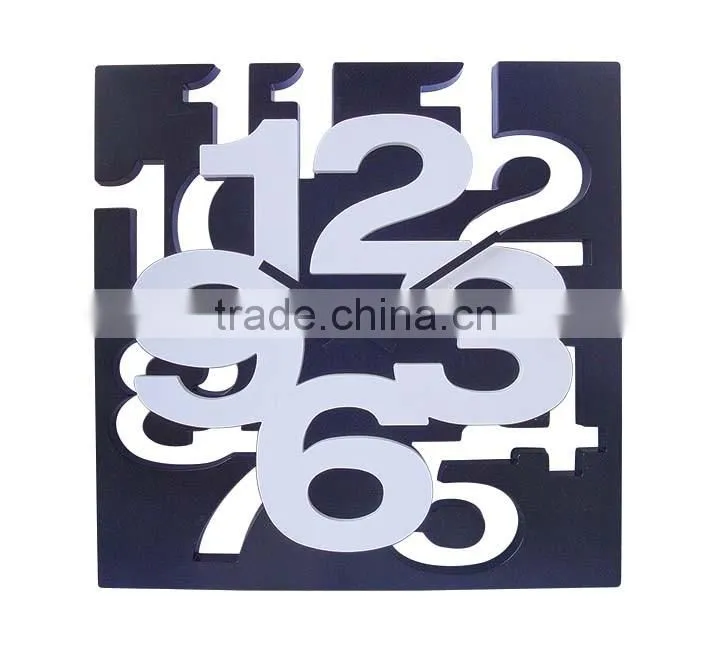 3D square digital wall clock