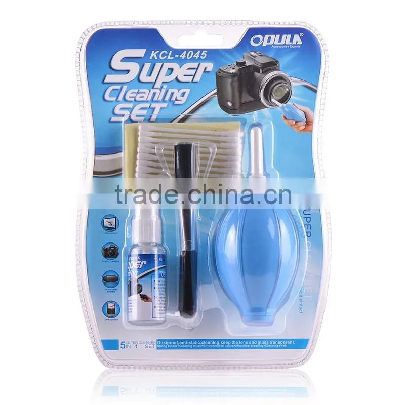 5 in 1 opula digital camera super cleaning set with spray cleaner, cleaning cloth,brush,cotton swab, air blower with MSDS