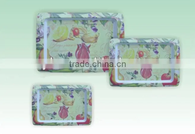 15.3" 17" 18.5" printed square melamine plates