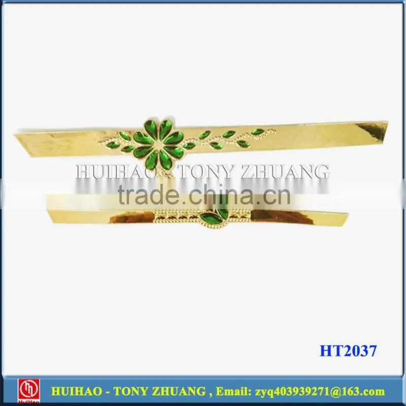 gold plating flower shape TPU shoe strap vamp accessory HT2036B
