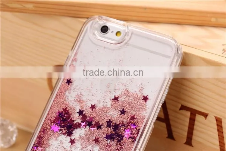 Glitter Stars Quicksand Design PC Case for IPhone 6 /6s /6 plus