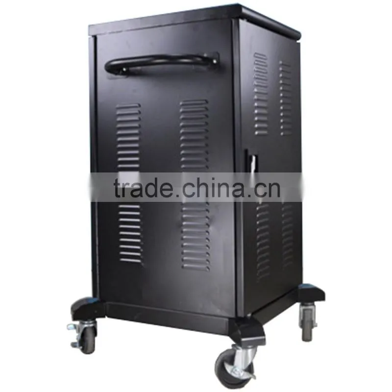 steel mobile network cabinet for tablet storage and charging cart