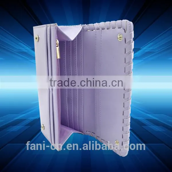 Elegant appearance wit frame winding design leather clutch purse bag for women
