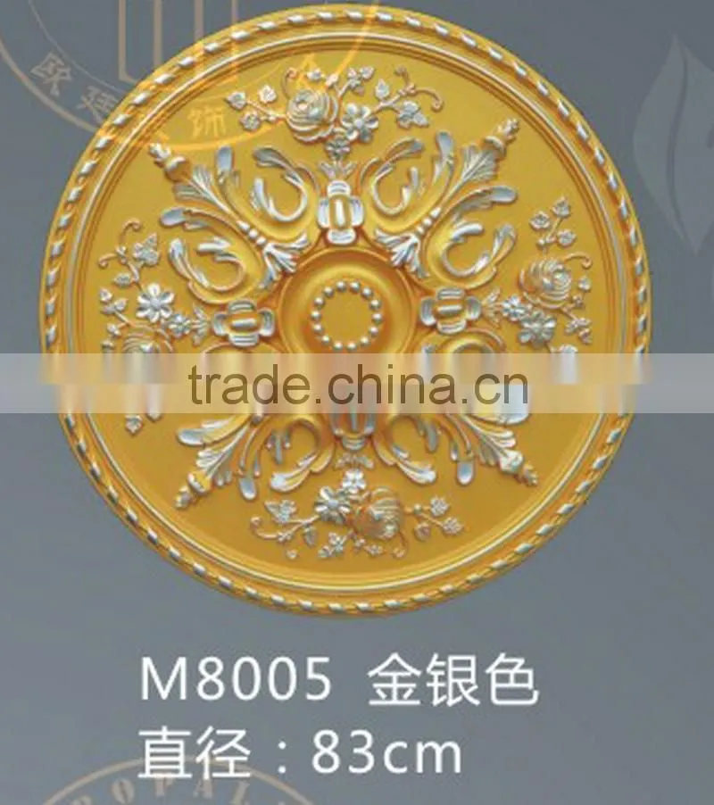 Beautiful decoration for ceiling lamp PU lamp medallion/ceiling decoration for lamp round shape