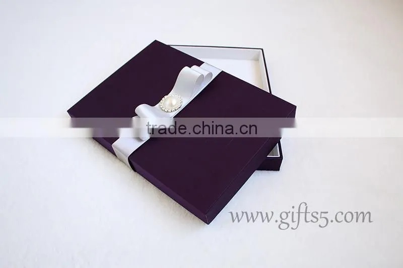 Custom Handmade Luxury Purple Wedding Gift Box for invitations