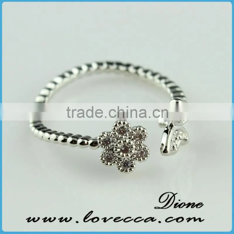2015 new arrival coustom design lots of rhinestone brass white gold plated ring jewelry