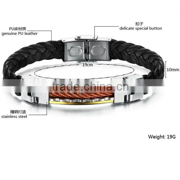 Fashion Colorful Titanium Steel Leather Bracelets Design