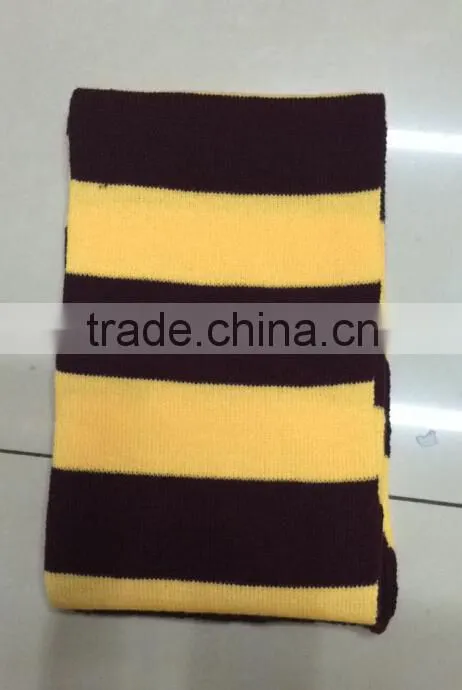 2015 new designed knitted black and yellow scarf