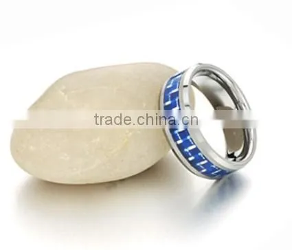 2015 Hot Selling Tungsten Carbide Ring with carbon fiber Jewelry Wedding Bands