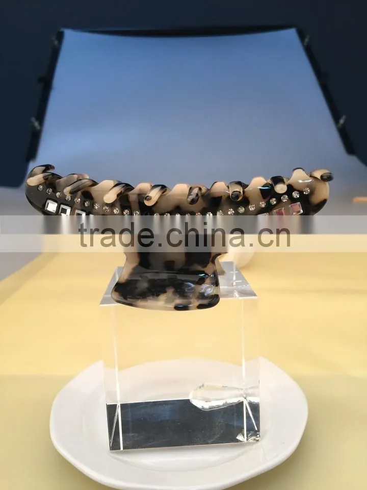 12cm handmade acetate jewelry claw jaw big size crystal decoration rhinestone jewelry clamp clip luxury jewelry hair claw clips