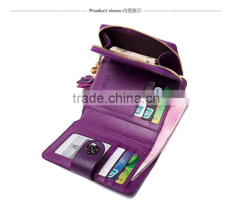 fancy design leather women wallets hand purse eleagence