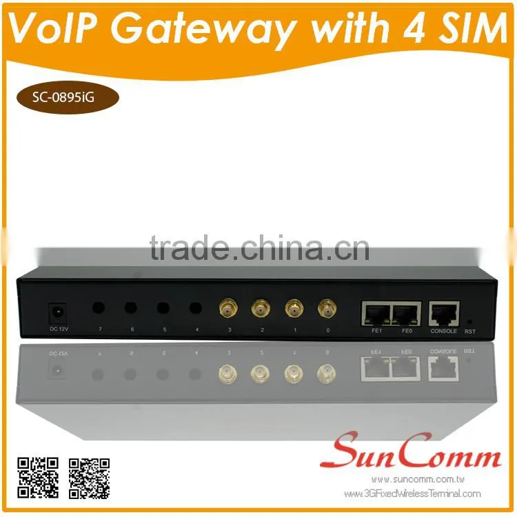 SC-0895iG Pin code modified with 4 channel GSM VoIP Gateway