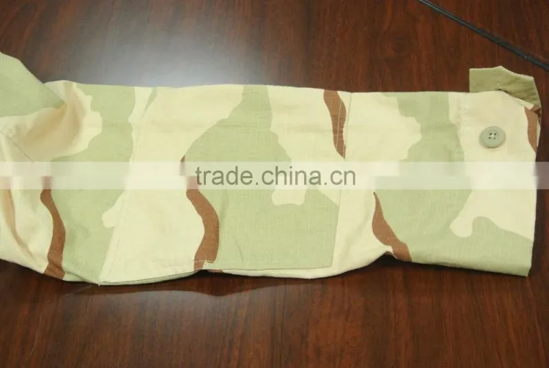 Custom made 60% cotton 40% polyester ripstop yellow tone desert camouflage USA army Battle dress uniform