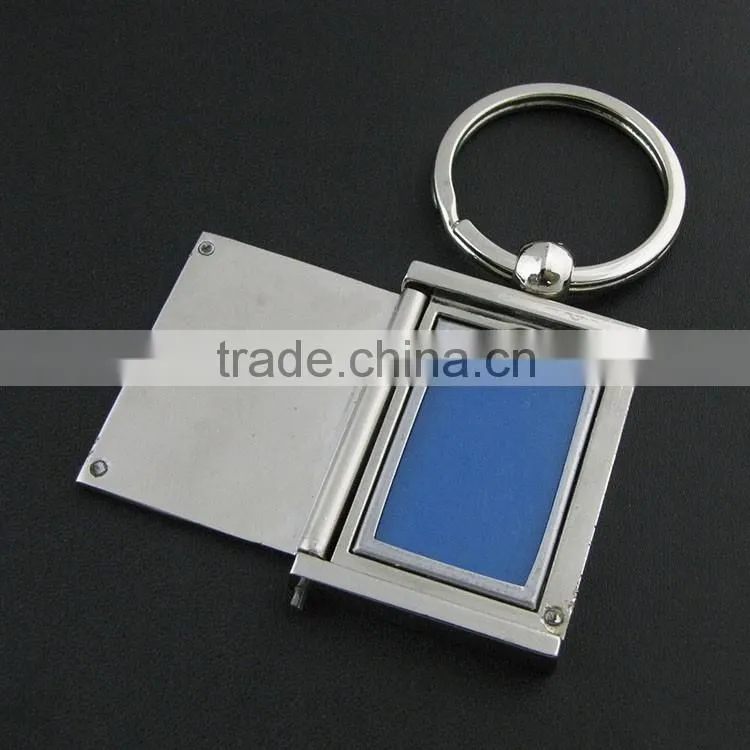 Novelty design megnetic metal photo frame keychain