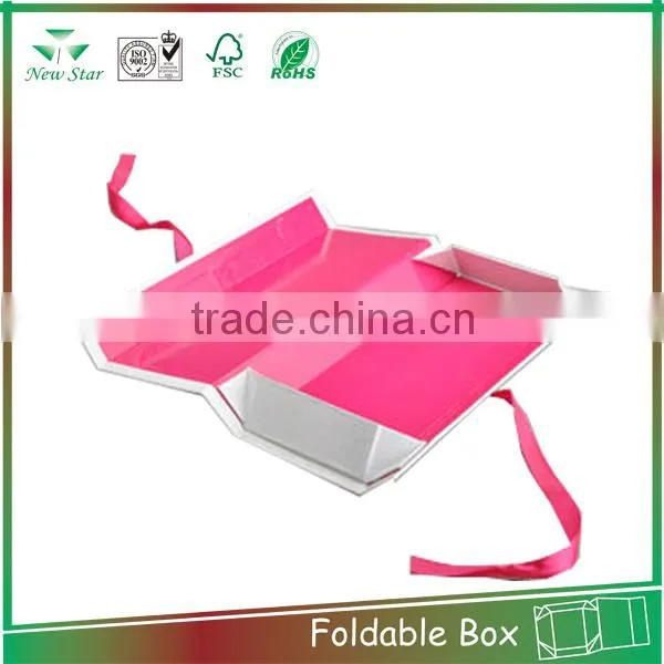 2015 white luxury cardboard paper foldable box