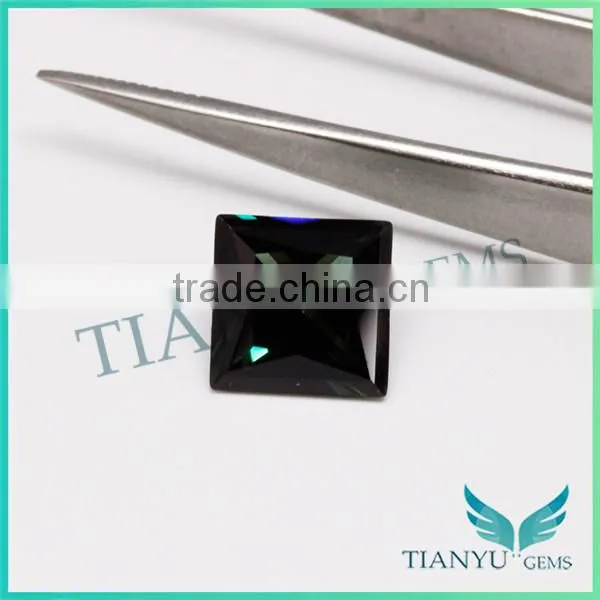 High temperature resistant 10x10mm 152# dark green tourmaline square step cut synthetic gemstone spinel