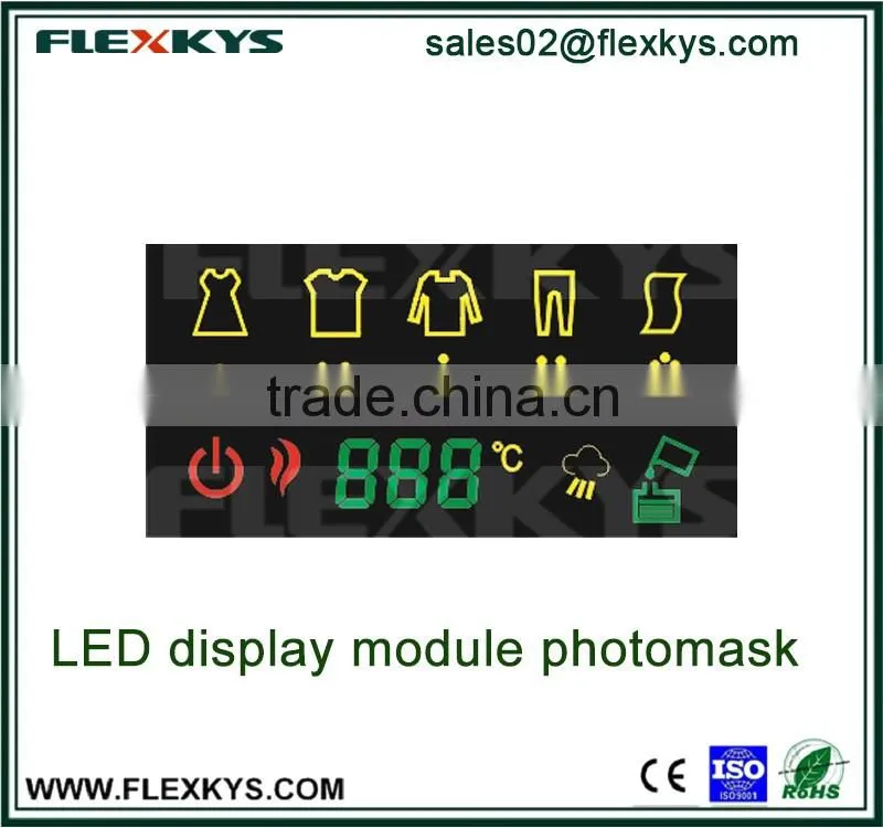 Light-tight black PC film used on LED display module for washing machine