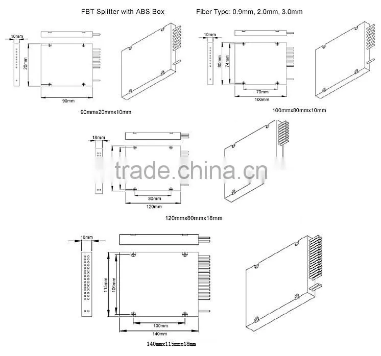 fiber optic ABS box FBT Splitter