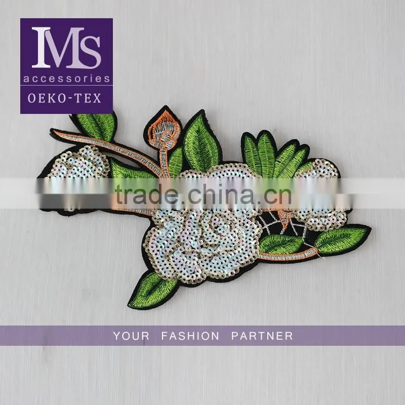 Garment decoration 4cm white net embroidery lace trim on wholesale